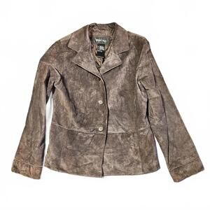 Vintage Brandon Thomas Suede Jacket Leather Size M Brown Blazer Style Boho